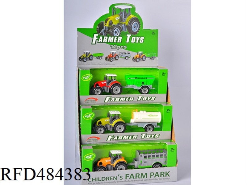 ALLOY SLIDING FARMER CAR 12PCS