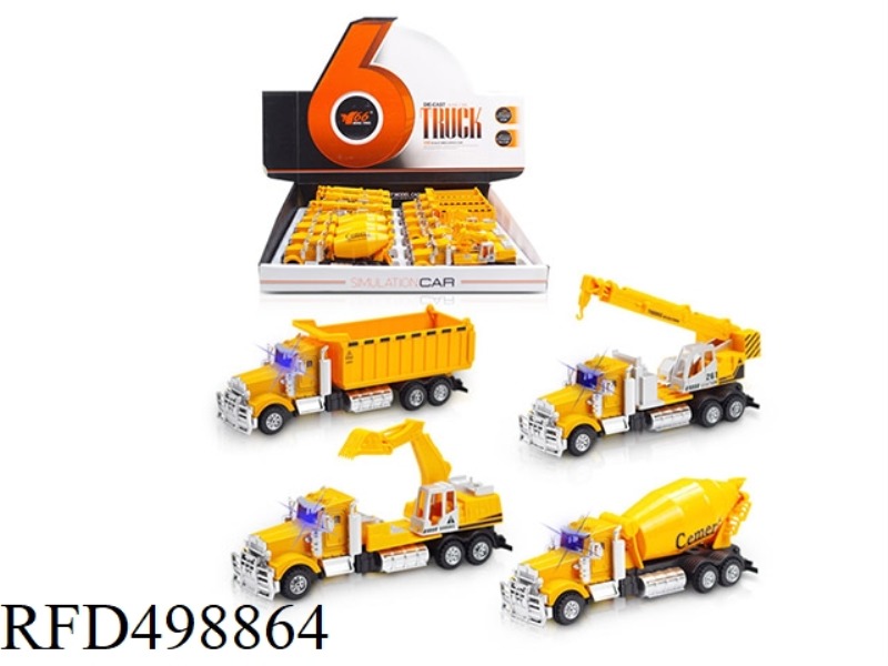 1:68 SLIDER WITH LIGHT AND MUSIC ENGINEERING VEHICLE (12 / BOX)