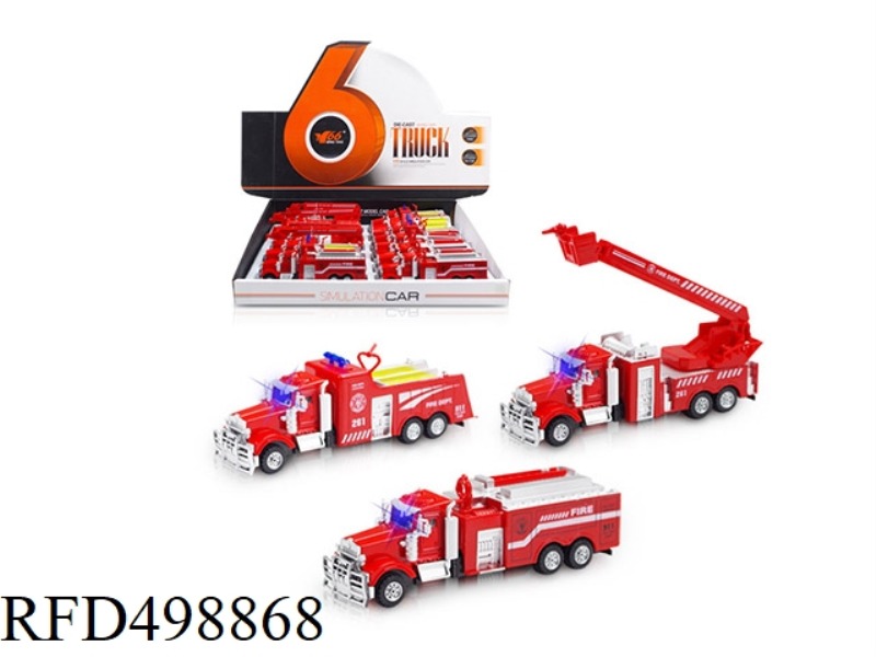 1:68 SLIDING FIRE ENGINE WITH LIGHTS AND MUSIC (12 / BOX)