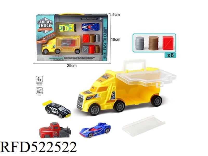 SMALL PORTABLE CAR +AB CAR 2 PIECES +1 EJECTION +6 PIECES OF ACCESSORIES