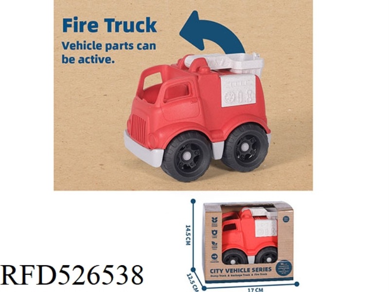 SLIDING FIRE ENGINE. STRAW MATERIAL