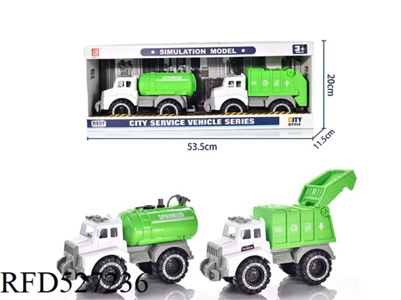 SLIDING GREEN SPRINKLER + SANITATION CAR