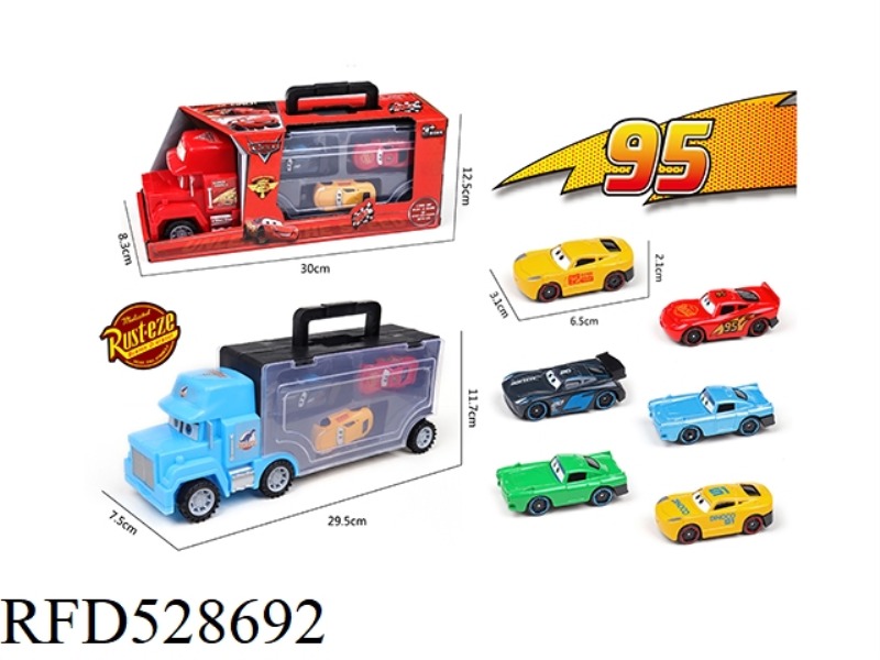 PORTABLE GIFT BOX CONTAINER SLIDING TRACTOR CAR MOUNTED 3 PCS SLIDING CAR GENERAL (ALLOY)