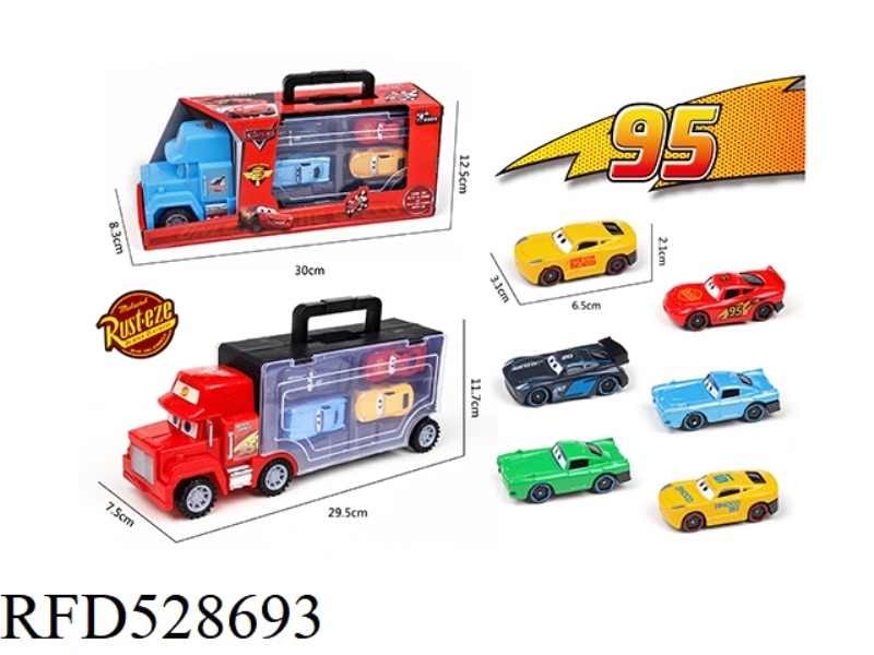 PORTABLE GIFT BOX CONTAINER SLIDING TRACTOR VEHICLE MOUNTED 4 PCS SLIDING CAR GENERAL (ALLOY)