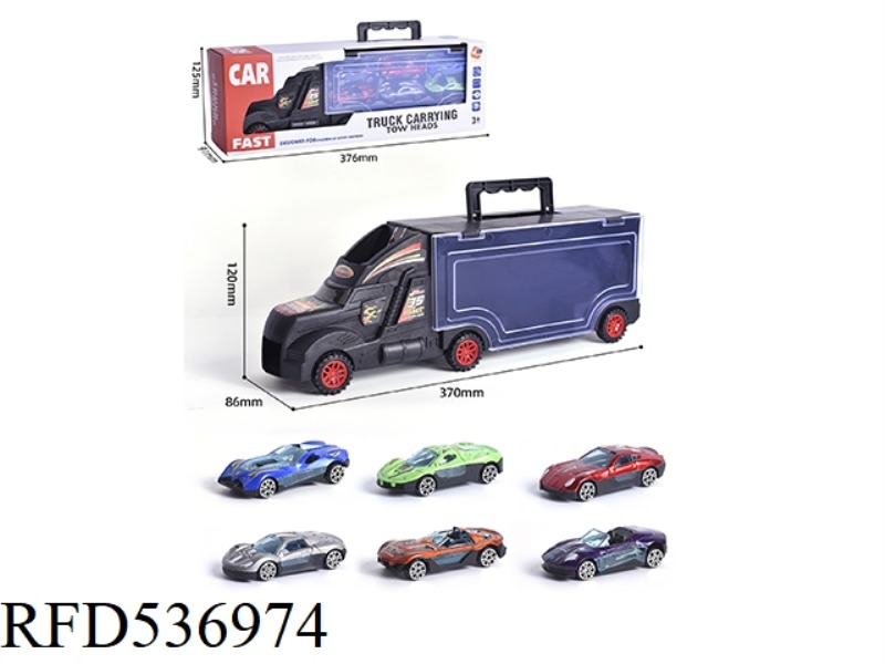 PORTABLE TAXI CONTAINER CAR 6 PCS TAXI ALLOY SPORTS CAR (PEARLESCENT)