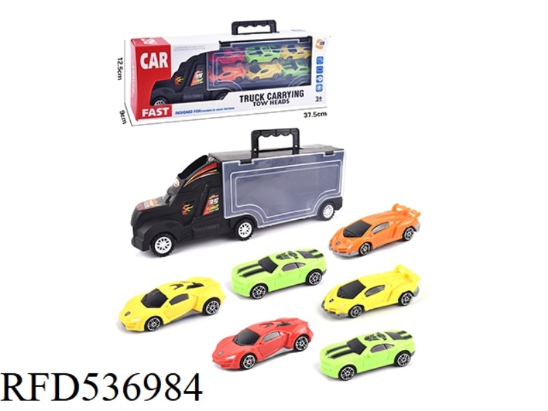 PORTABLE GIFT BOX CONTAINER SLIDING TRACTOR WITH 6 SLIDING AB SIMULATION SPORTS CAR