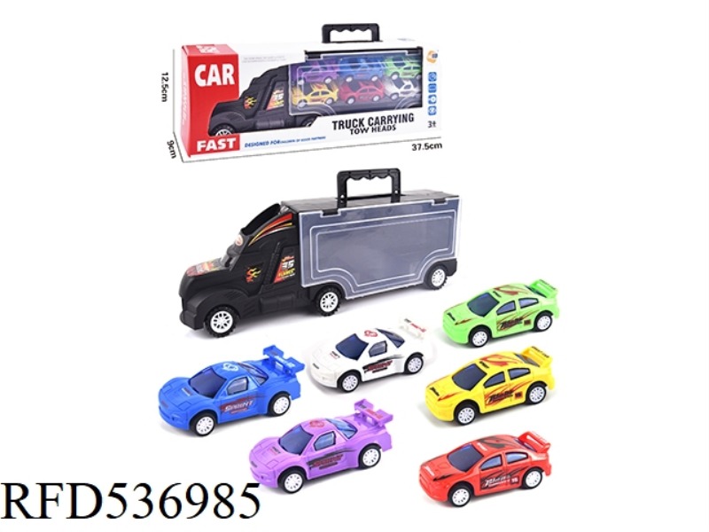 PORTABLE GIFT BOX CONTAINER SLIDING TRACTOR WITH 6 BOAI AB CAR