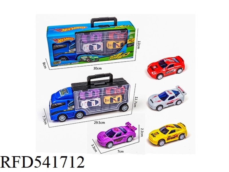 TAXI CONTAINER CARRYING 4 RACERS +1 CITY MAP