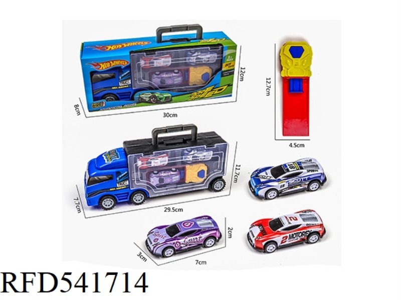 TAXI CONTAINER CARRYING 3 JAI IRON RACING +1 LAUNCHER +1 CITY MAP