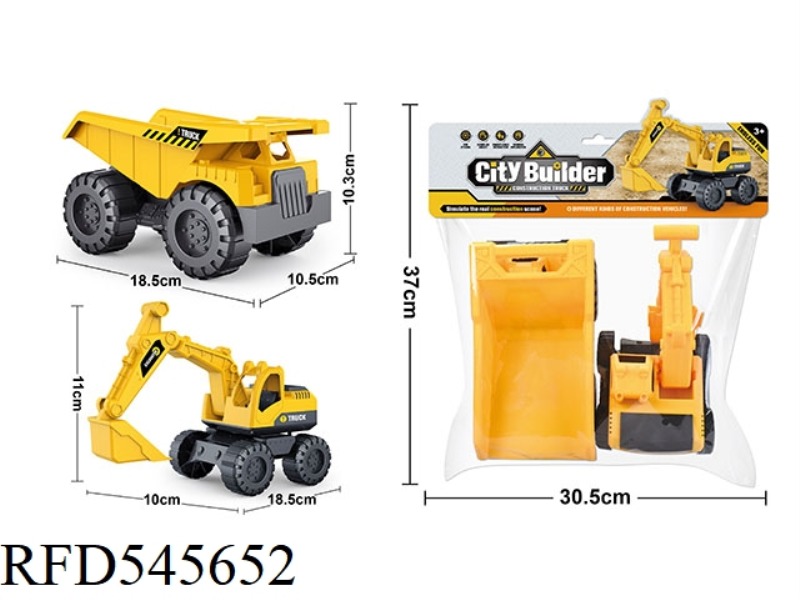 SLIDING LARGE EXCAVATOR + LARGE TRUCK