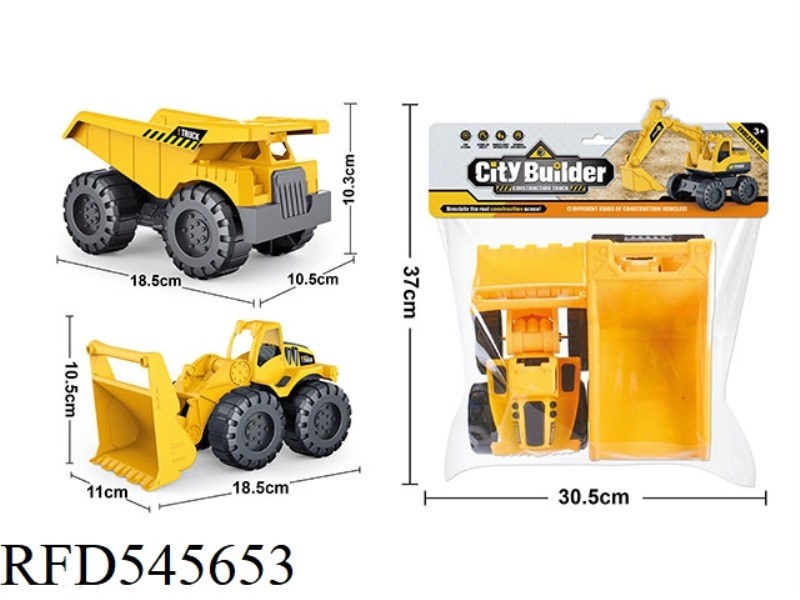 SLIDING LARGE BULLDOZER + LARGE TRUCK