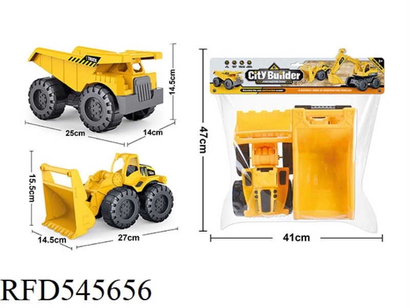 TAXIING OVERSIZED BULLDOZER + OVERSIZED TRUCK