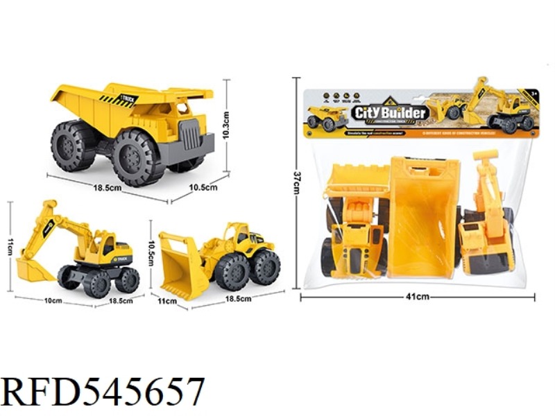 SLIDING LARGE EXCAVATOR + LARGE BULLDOZER + LARGE TRUCK