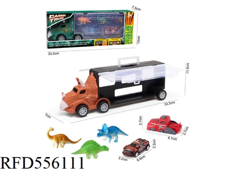 TRICERATOPS STORAGE CART + DINOSAUR 3 +1 CATAPULT +1 IRON CART