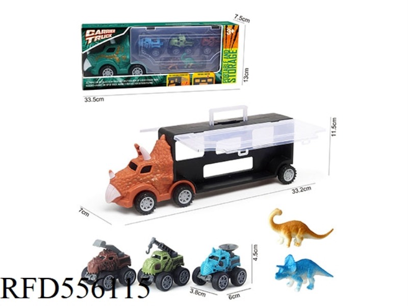 TRICERATOPS STORAGE CART + 2 DINOSAUR CARTS + 3 BOOMERANG DINOSAUR CARTS