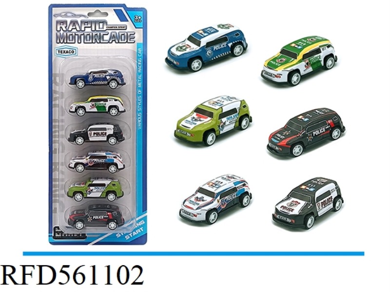 TAXI POLICE TIN TRUCK 6PCS