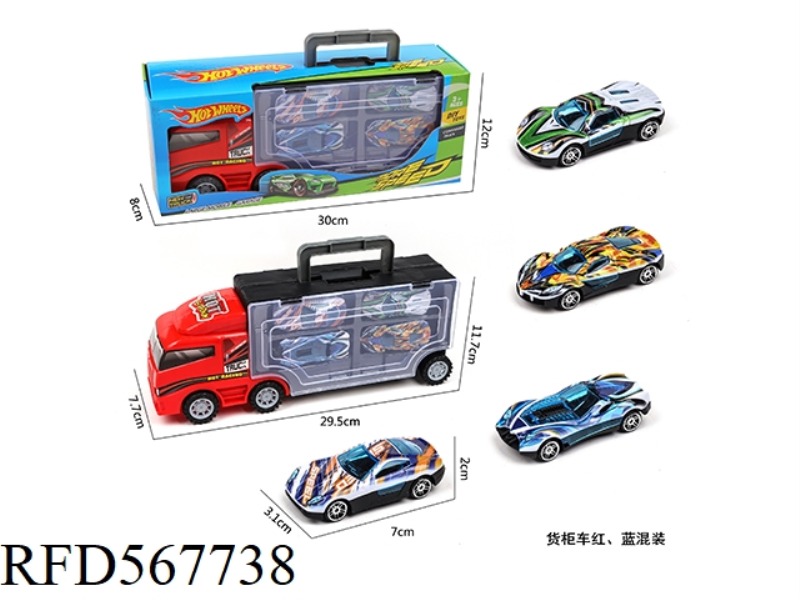 CONTAINER SLIDING TRACTOR WITH 4 SLIDING AB SPORTS CARS
