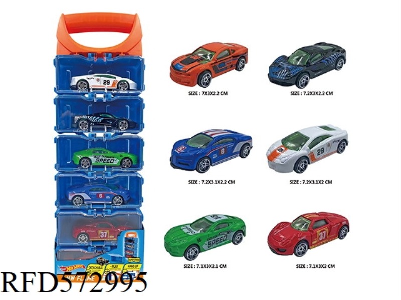1:64 HOT WHEELS ALLOY CAR DIY HANDLE BOX 6 PIECES