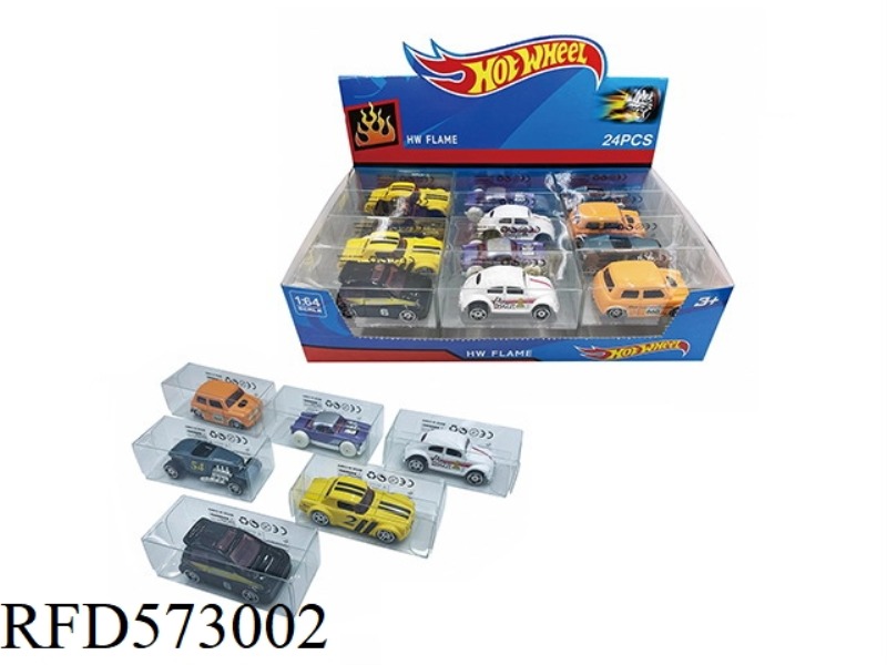 1:64 HOT WHEELS 6 MODELS 24 DISPLAY BOXES (INFRINGEMENT)