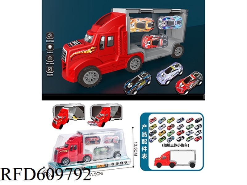 CARD HEAD RED. CONTAINER STORAGE TRUCK