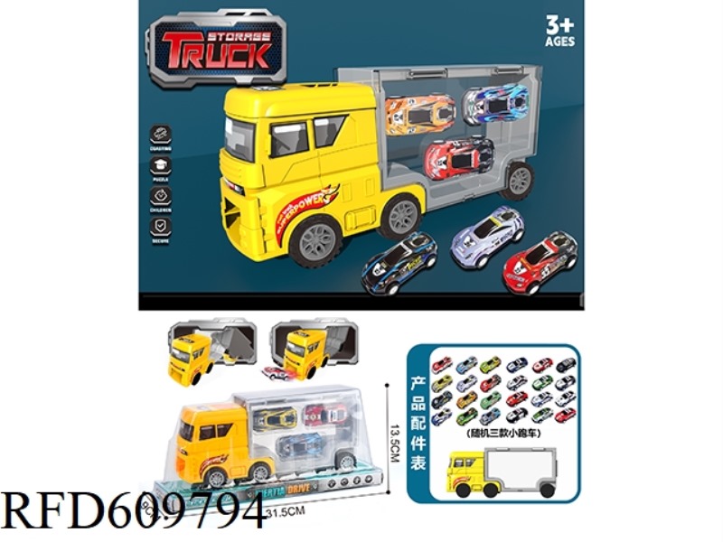 FLAT HEAD YELLOW. CONTAINER STORAGE TRUCK