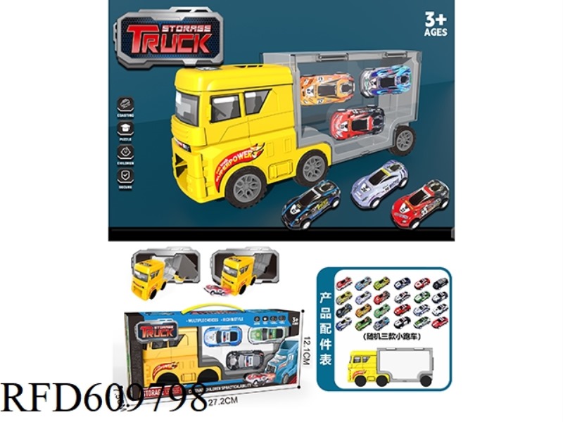 FLAT HEAD YELLOW. CONTAINER STORAGE TRUCK