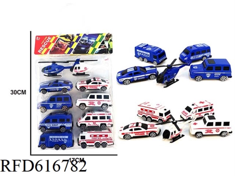 10 TAXI AMBULANCES + POLICE CARS