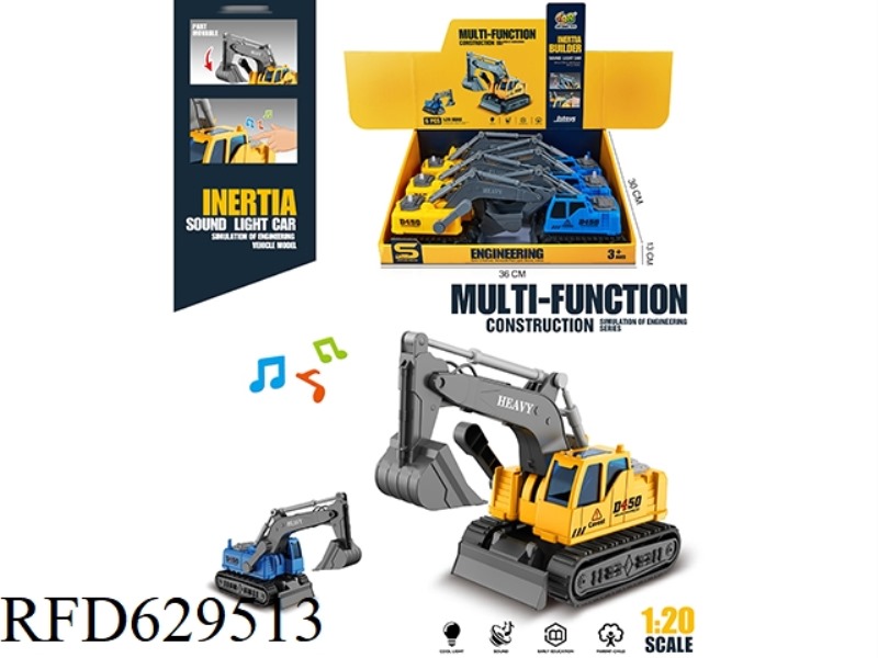 1:16 SLIDING CRAWLER EXCAVATOR (WITH MUSIC) 6PCS