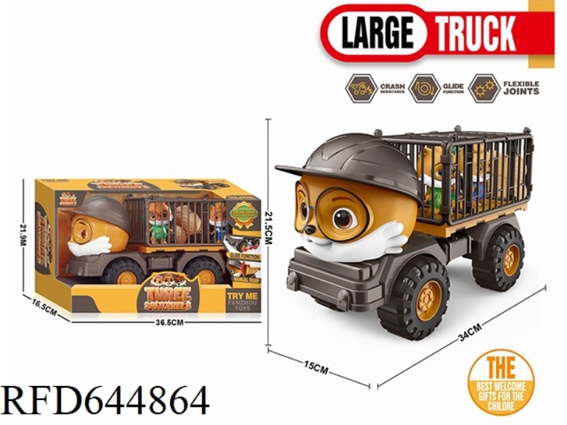 THREE SQUIRRELS LARGE SLIDING ENGINEERING VEHICLE