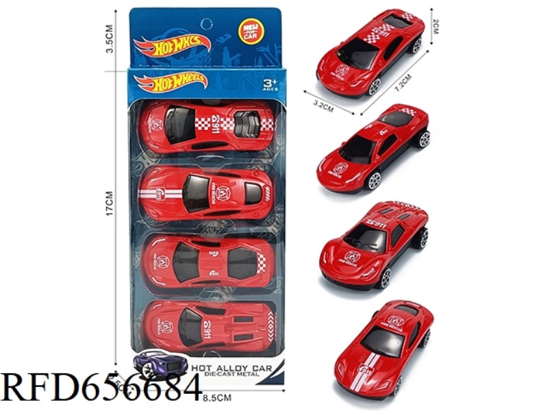 4 SLIDING ALLOY FIRE ENGINES