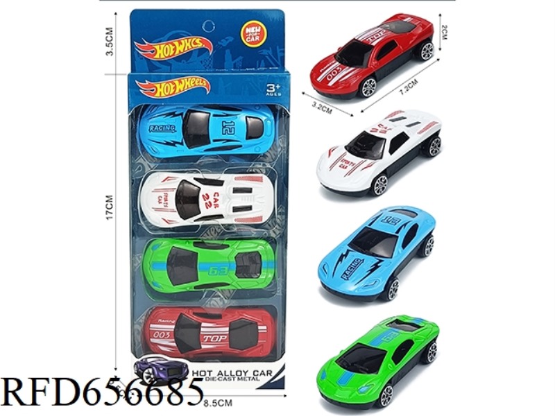 FOUR SLIDING ALLOY SPORTS CARS