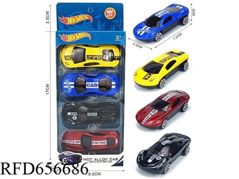 FOUR SLIDING ALLOY SPORTS CARS