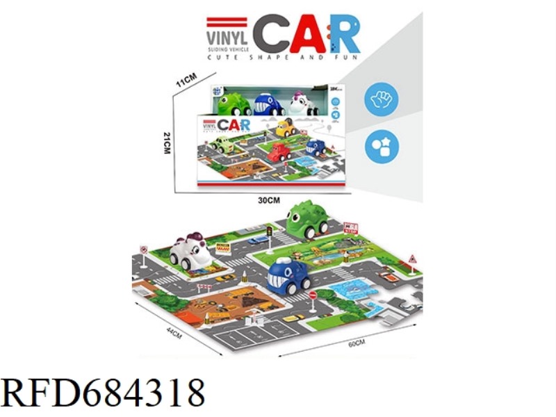 3-IN-1 RUBBER SLIDING CAR (WITH PUZZLE)