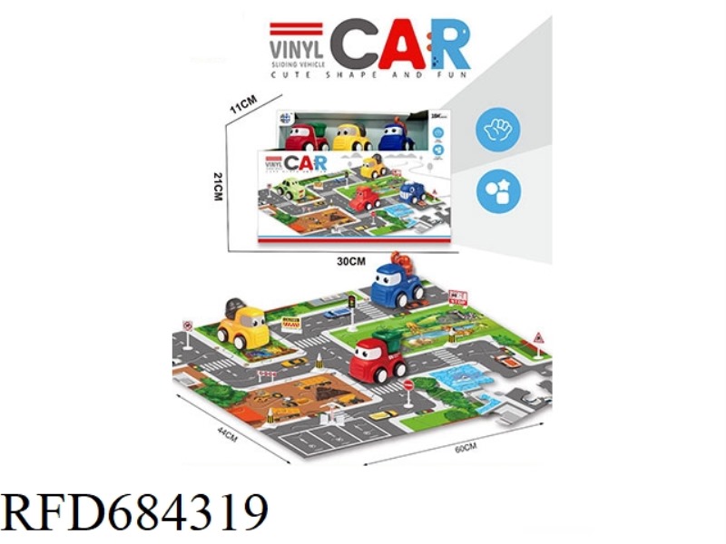 3-IN-1 RUBBER SLIDING CAR (WITH PUZZLE)