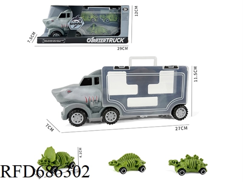 SHARK STORAGE CART + 3 SKELETON DINOSAUR CARTS