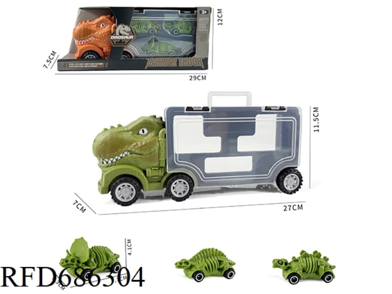 TYRANNOSAURUS REX STORAGE CART + 3 SKELETON DINOSAUR CARTS