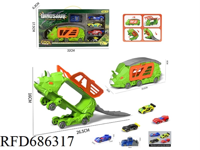 A SMALL TRICERATOPS TRANSFORMED STORAGE VEHICLE +4 AB VEHICLES +1 CATAPULT