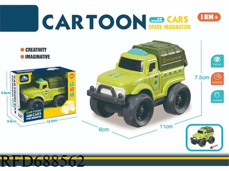 SLIDING BIGFOOT OFF ROAD VEHICLE/SANITATION VEHICLE/CARTOON VEHICLE