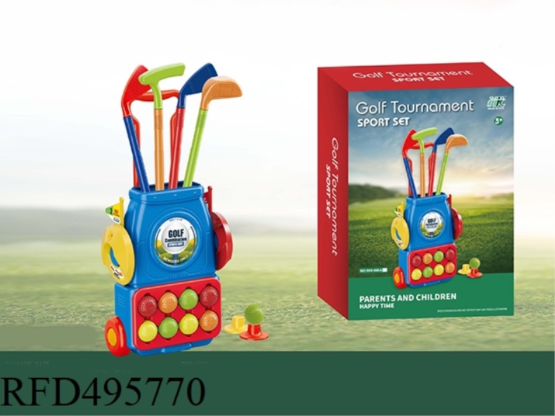 BLUE GOLF BARREL +4 BAR +8 BALL +2 HOLES
