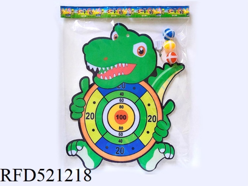 SMALL DINOSAUR DARTS TARGET WITH STICKY BALL HOOK
