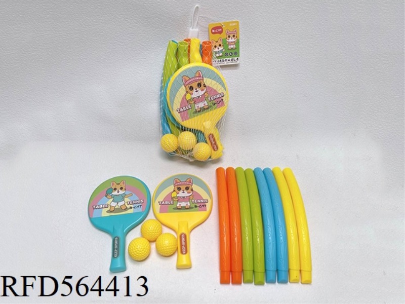 ASSEMBLE HULA HOOP + TABLE TENNIS RACKET +3 ROUND BALL