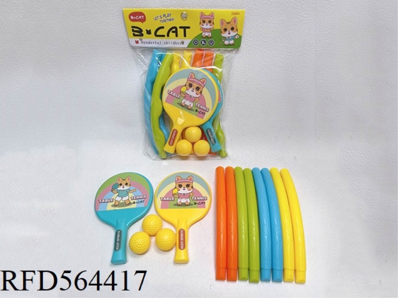 ASSEMBLE HULA HOOP + TABLE TENNIS RACKET +3 ROUND BALL