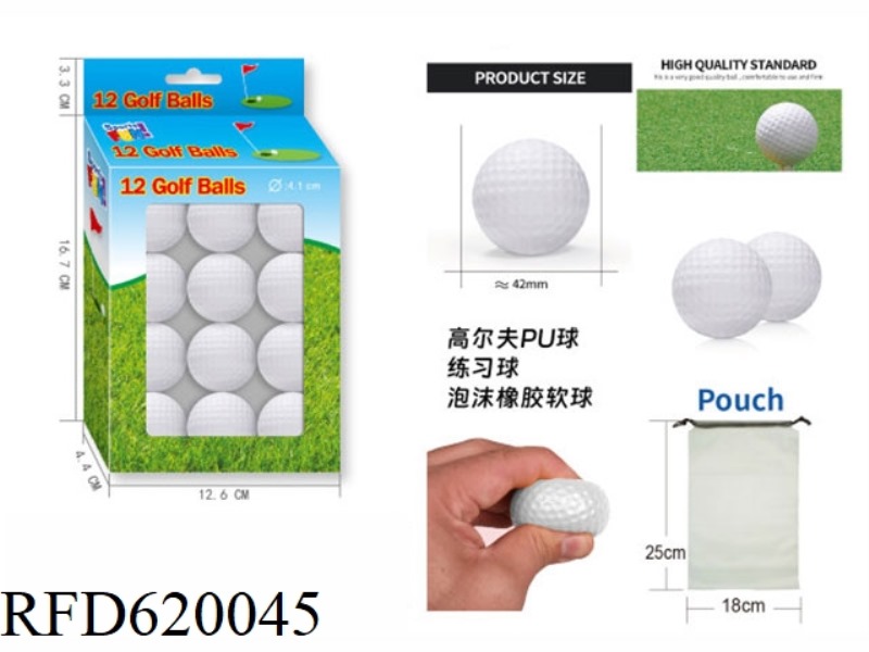 PU WHITE GOLF BALL + STORAGE BAG