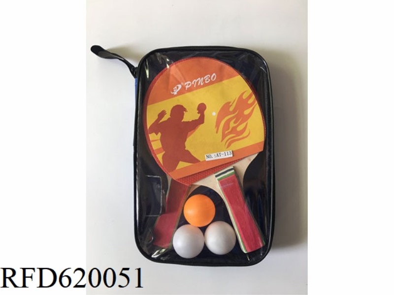 TABLE TENNIS RACKET WITH 3 BALL NET BAG PORTABLE ADULT STUDENTS TRAINING INDOOR AND OUTDOOR PARENT-C