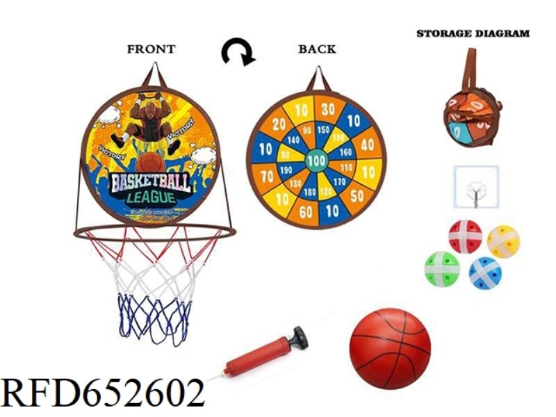 DOUBLE SIDED FUNCTIONAL SHOOTING BOARD (FRONT SHOOTING, BACK STICKING TARGET)/DUNK