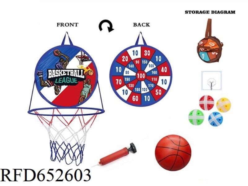 DOUBLE SIDED FUNCTIONAL SHOOTING BOARD (FRONT SHOOTING, BACK ADHESIVE TARGET)/TOUCH UP BASKET