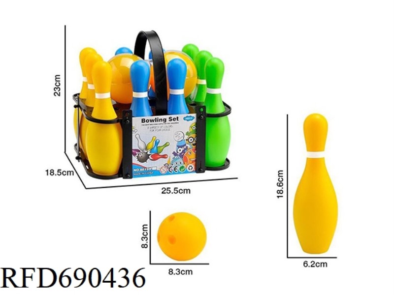 19CM BOWLING BALL (PORTABLE ON PLASTIC RACK)(GCC)