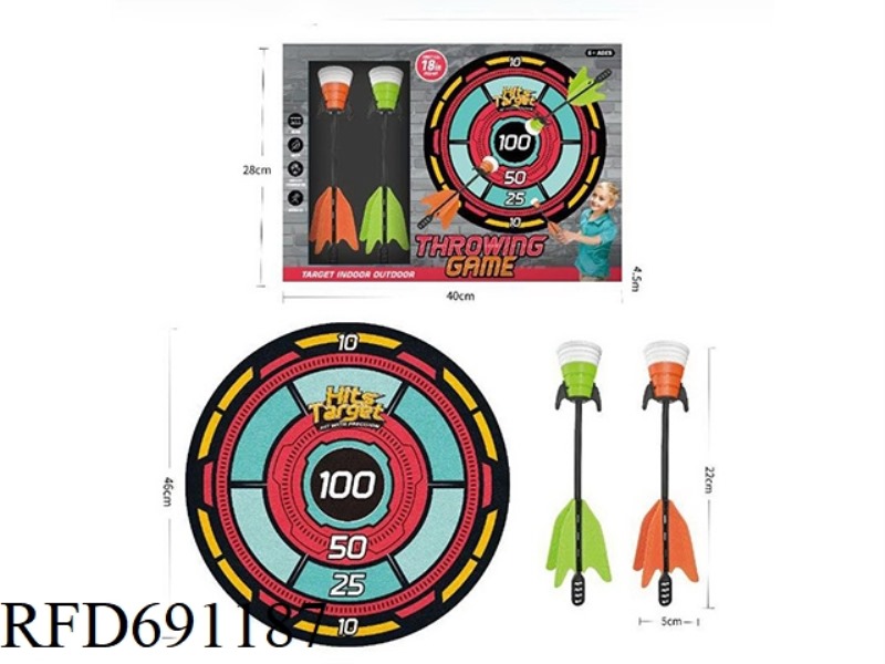 THROWING ARROW AND CLOTH DART TARGET
