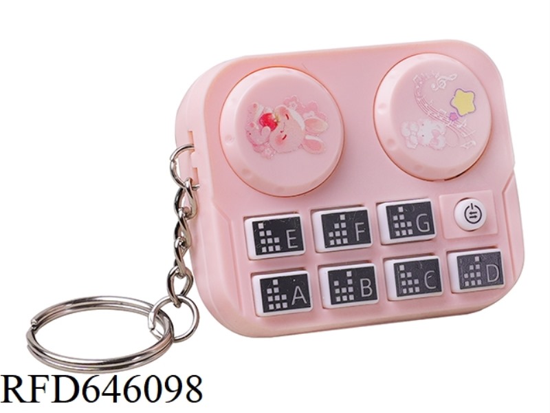 CARTOON BUNNY MINI MUSICAL INSTRUMENT PLAYER KEYCHAIN PINK