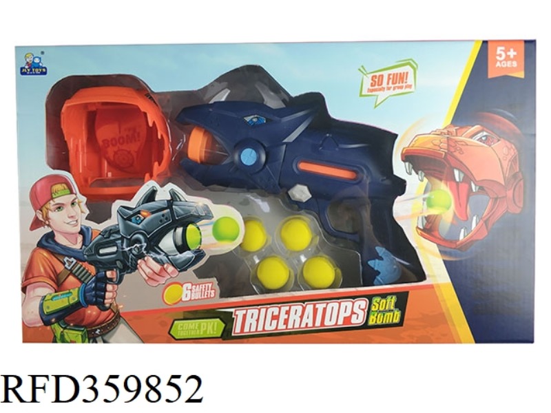 DINOSAUR GUN WITH 6 EVA BALLS
WITH TARGET